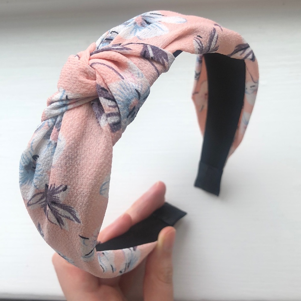 Pink floral headband